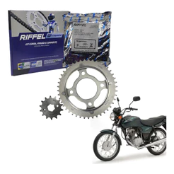 Kit Relação Transmissão Tração Cg Fan Titan 125 2000 2001 2002 2003 2004 2005 A 2008 Original Riffel