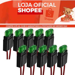 10 Porta Fusivel Lamina 30A Original HIKARI Universal Automotivo Carro Sistema Eletrico Som