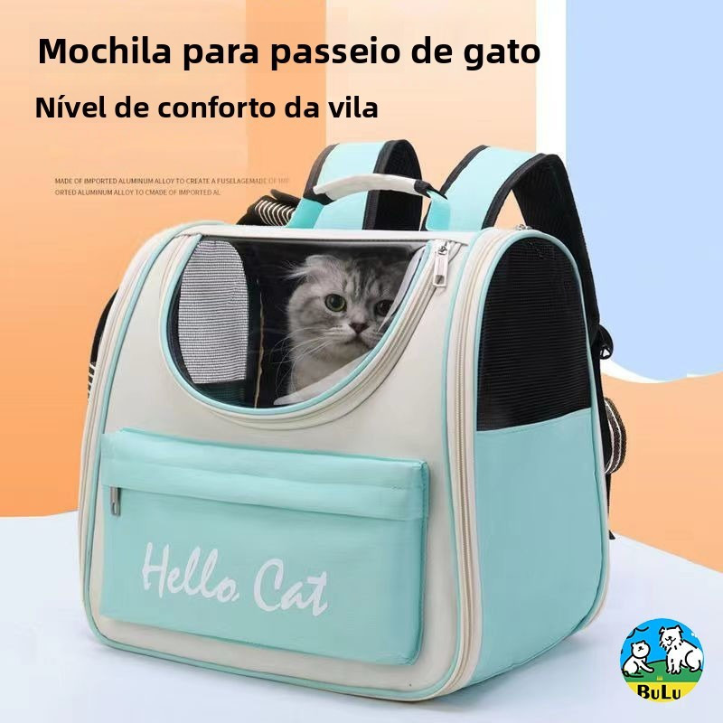 Mochila de Viagem para Gatos Adequada Gaiola de Gato Mochila Portátil de Viagem Janela Lateral de Coelho PVC Grande Jane