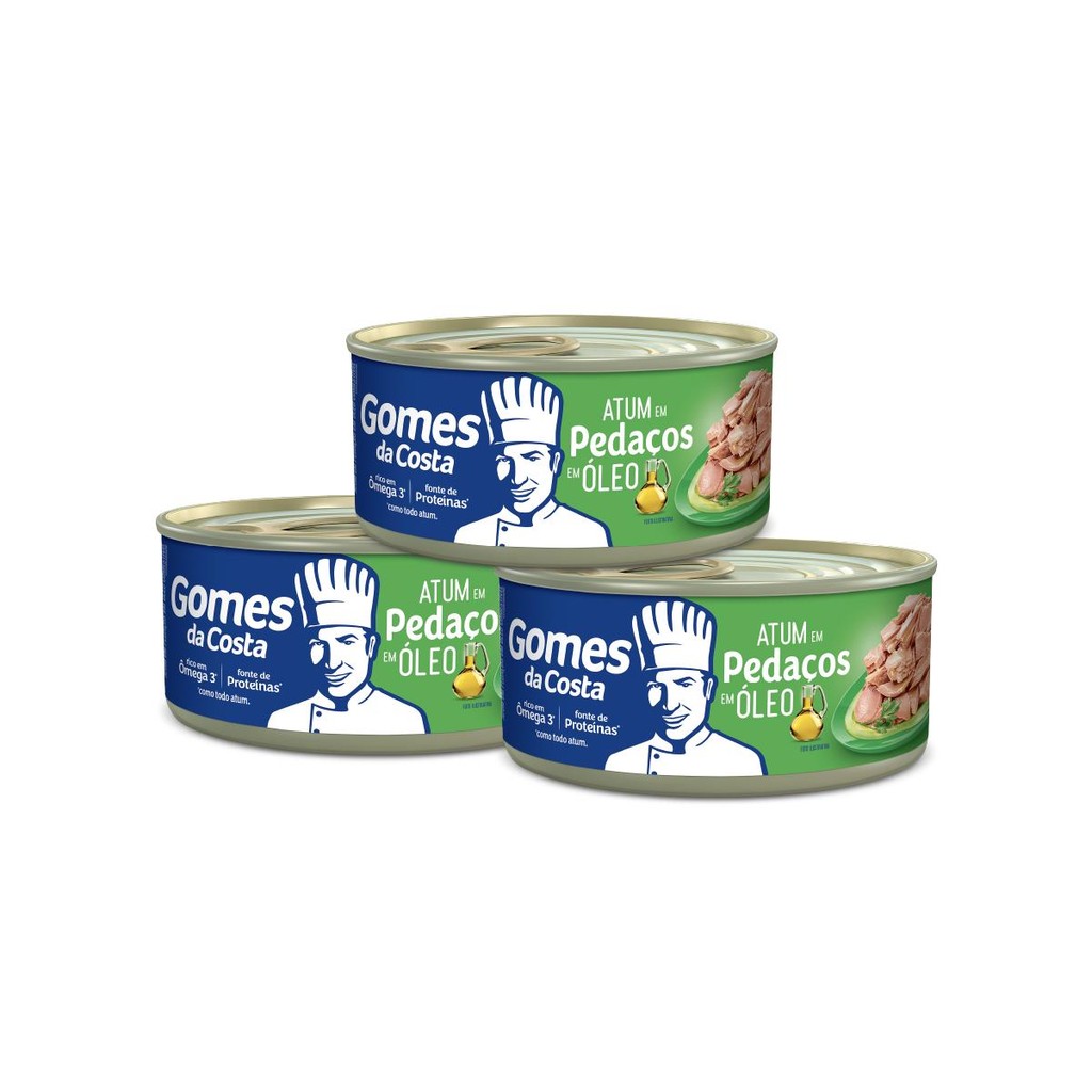Kit 3 UN - Atum em Pedaços em Óleo - 170g - Gomes da Costa