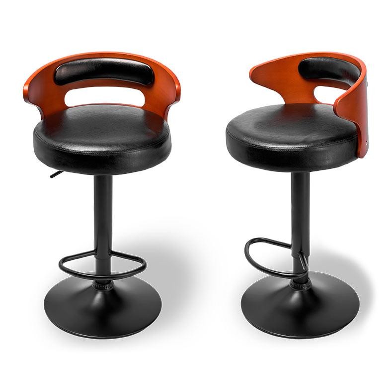 Kit Banqueta Zinnia Detroit Design ZB2, 2 unidades, Preto, ZNC-DTDS-BK01