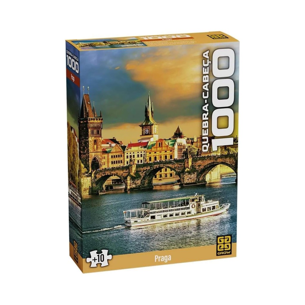 Quebra-cabeça 1000 peças Praga Grow - 03948 em Oferta na Shopee