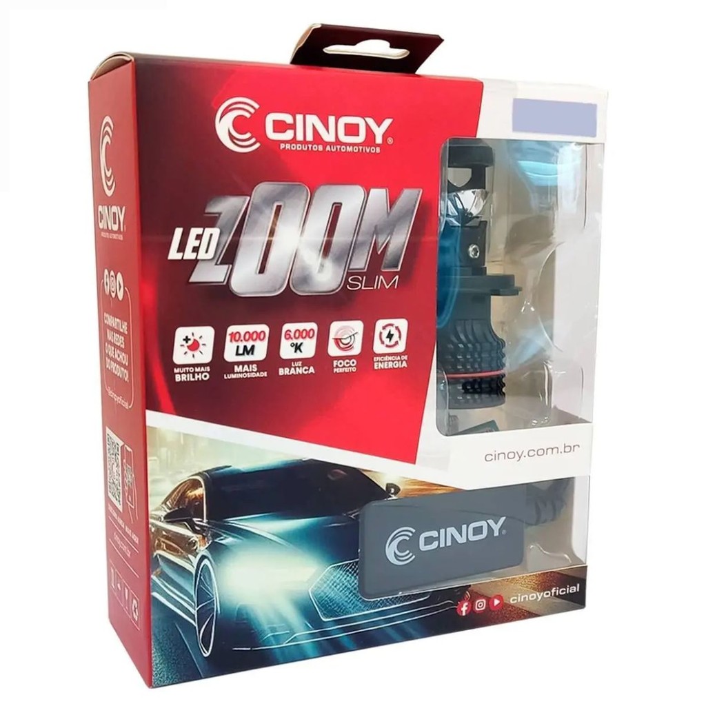 LAMPADA H4 LED CINOY ZOOM SLIM 10000 LUMENS