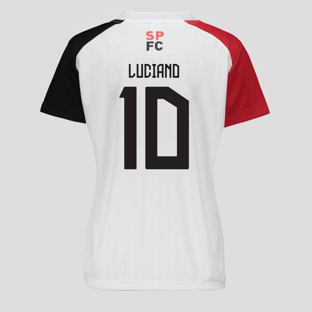 Camisa São Paulo Entrelaço 10 Luciano Feminina Branca