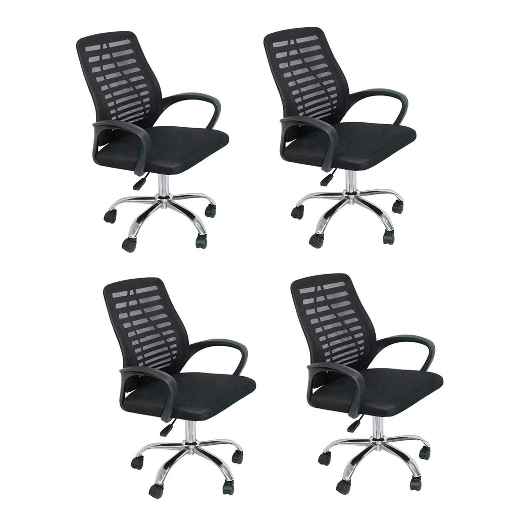 Kit 4 Cadeiras de Escritório Diretor Tela Mesh Cádis Cadeira Diretor