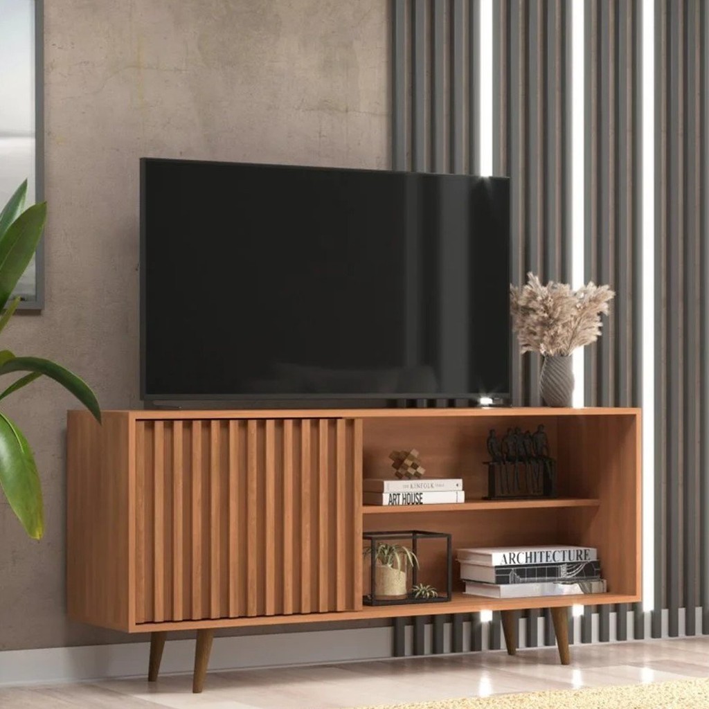 Rack para Tv até 55 Polegadas Ripado San Diego Freijó em Oferta na Shopee