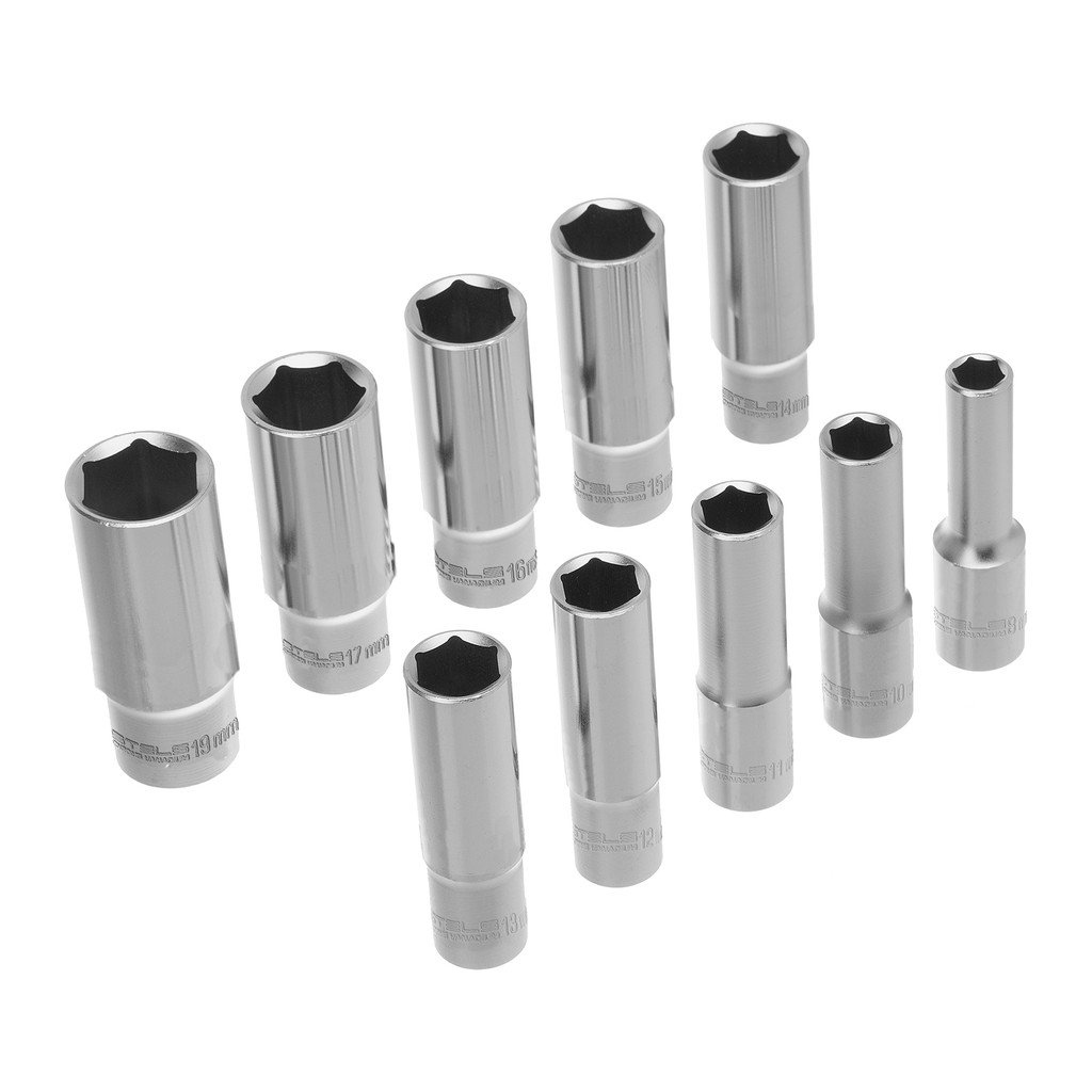 JOGO DE SOQUETE SEXTAVADO 3/8POL. CRV 8-19MM, 10PCS // STELS em Oferta na Shopee