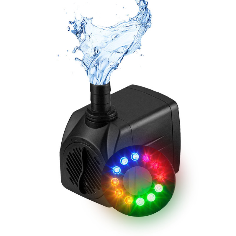Mini Bomba Submersa Aquário Paisagismo 25W 1800L/H Com Led