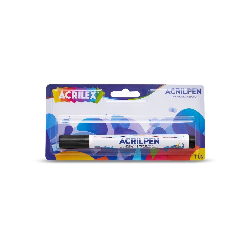 Marcador Para Tecido Acrilex Acrilpen Preto 044060520 em Oferta na Shopee