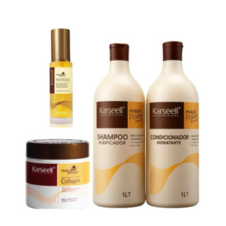 Kit Completo Karseell Máscara 500 g + condicionador 1L + Shampoo 1L + Óleo karseell P 50ml em Oferta na Shopee