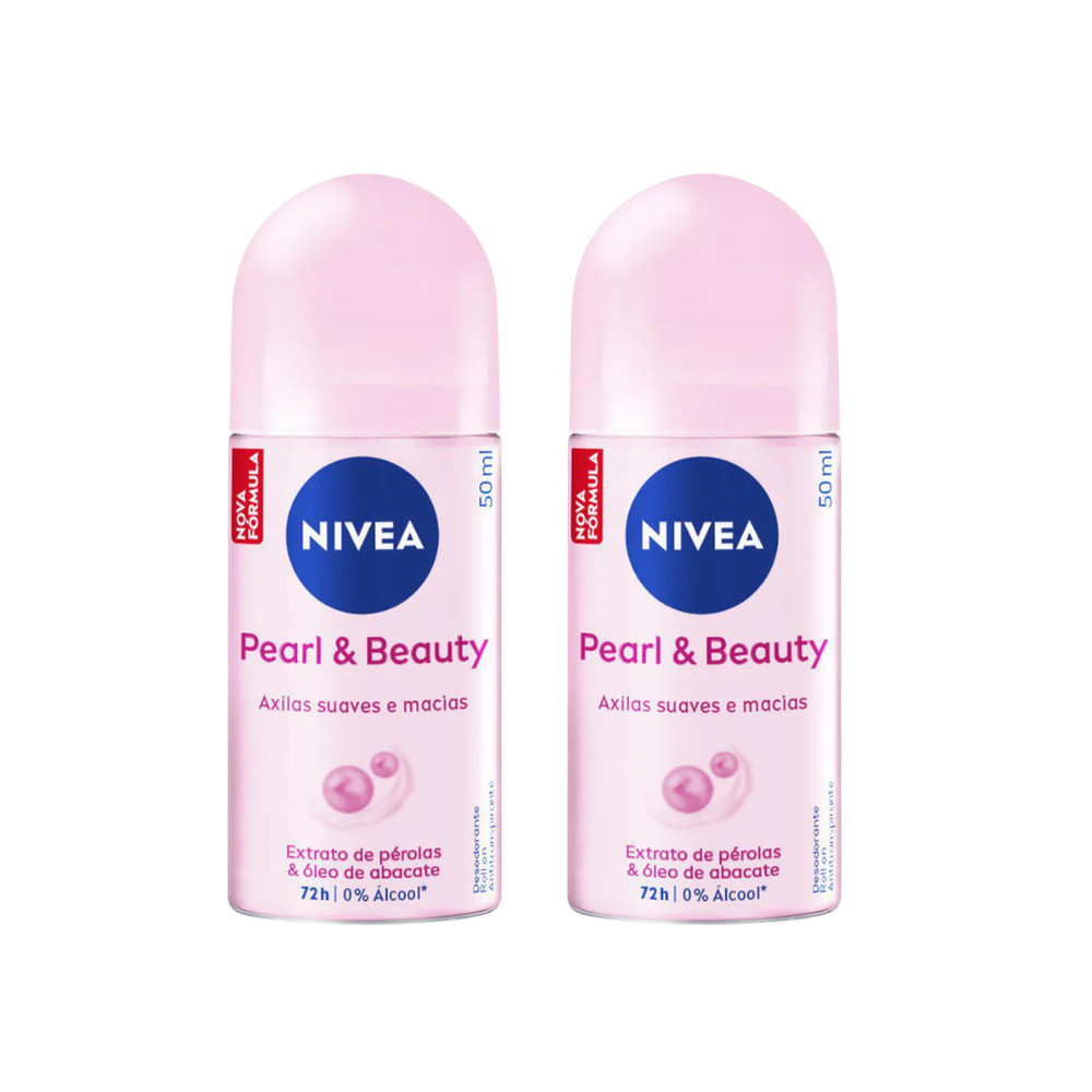 Kit 2 Desodorante Nivea Pearl & Beauty 72h 50ml Hidratante