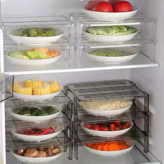Prateleira de geladeira camada interna partição cozinha Freezer doméstico para sobras pratos organizador Rack armazename