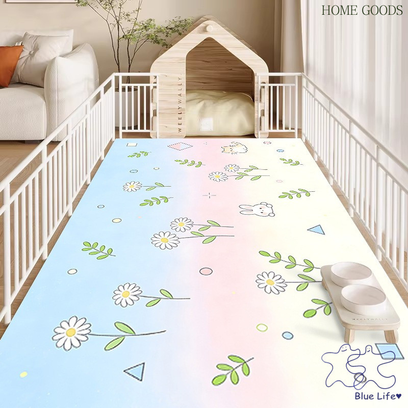 Pequeno Estilo De Pintura A Óleo Fresco Tapete De Pvc Canil Cerca Decorativo Impermeável Anti-Peep Mancha Sala De Estar