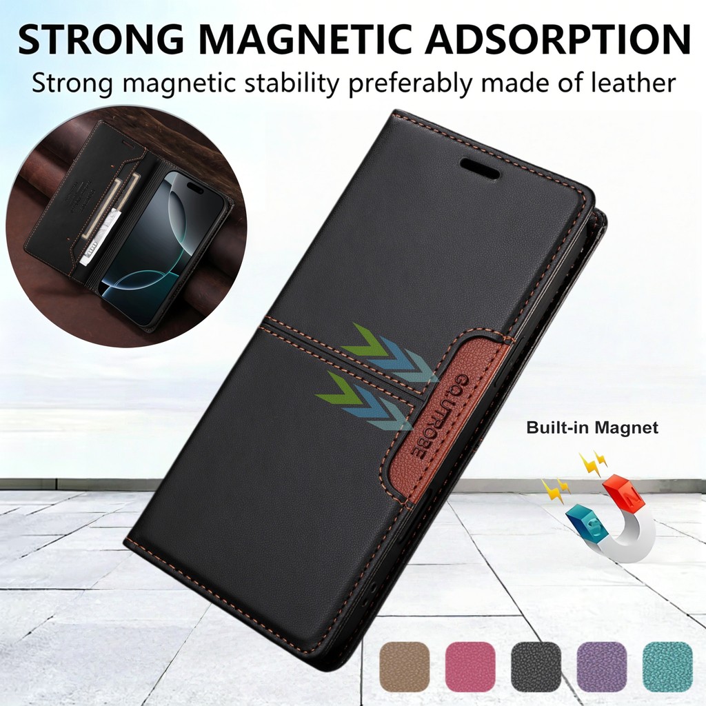 Capa Magnética De Couro Flip Para Samsung Galaxy A07 A17 A27 A37 A57 A06 A16 A26 A36 A56 A55 Carteira Cartão De Telefone