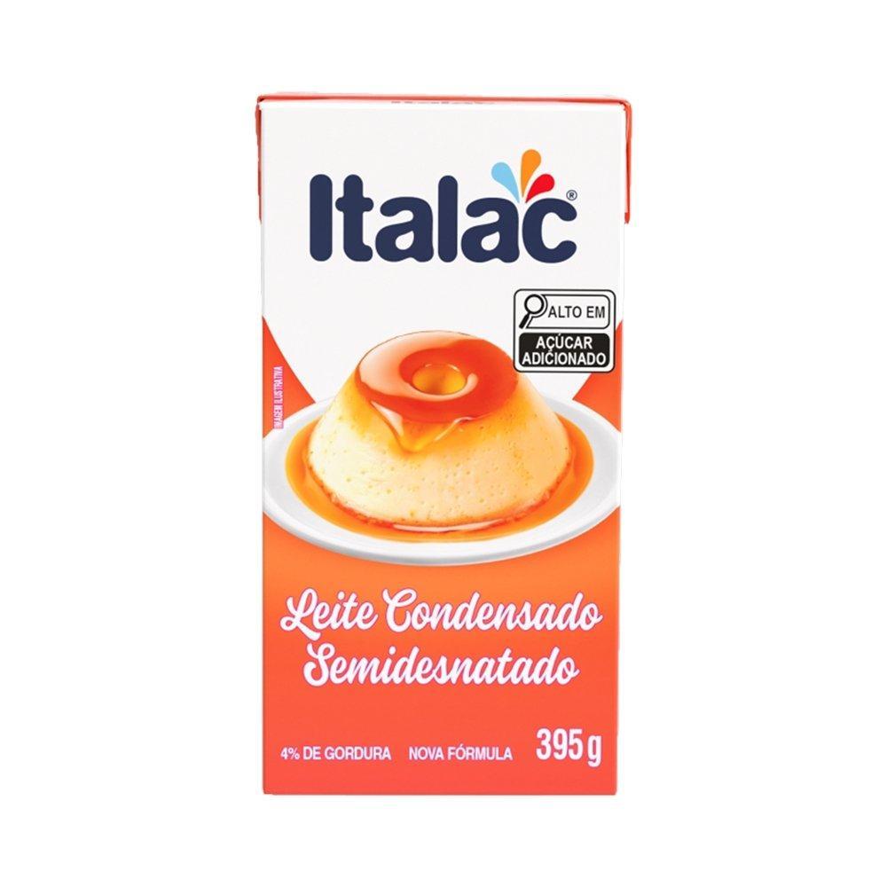 Leite Condensado Semidesnatado Italac Tetra Pack 395g - Embalagem c/ 27 unidades