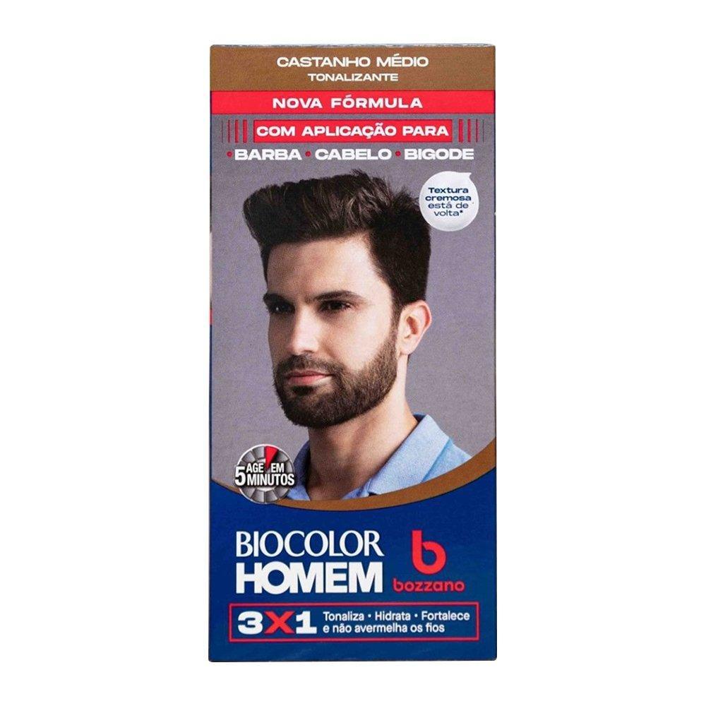 Tintura Bozzano Biocolor Homem Tonalizante de cabelo Castanho