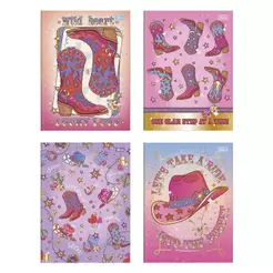 Caderno Costurado Universitário Tilibra West Girl Capa Dura 80 Folhas - Embalagem com 5 Unidades