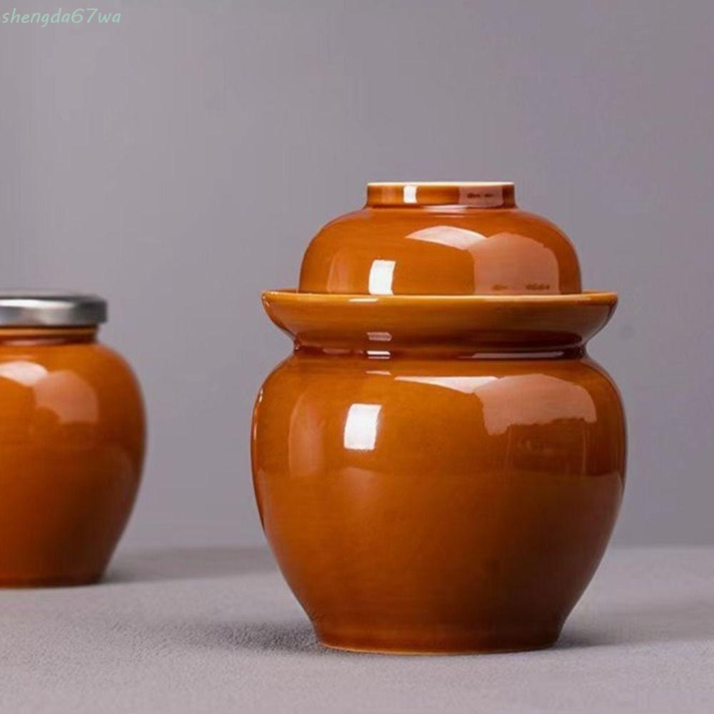 Pote De Decapagem SHENGDA , Frasco De Picles Prático E Antigo , Mini Armazenamento De Cerâmica Para Decoração De Mesa