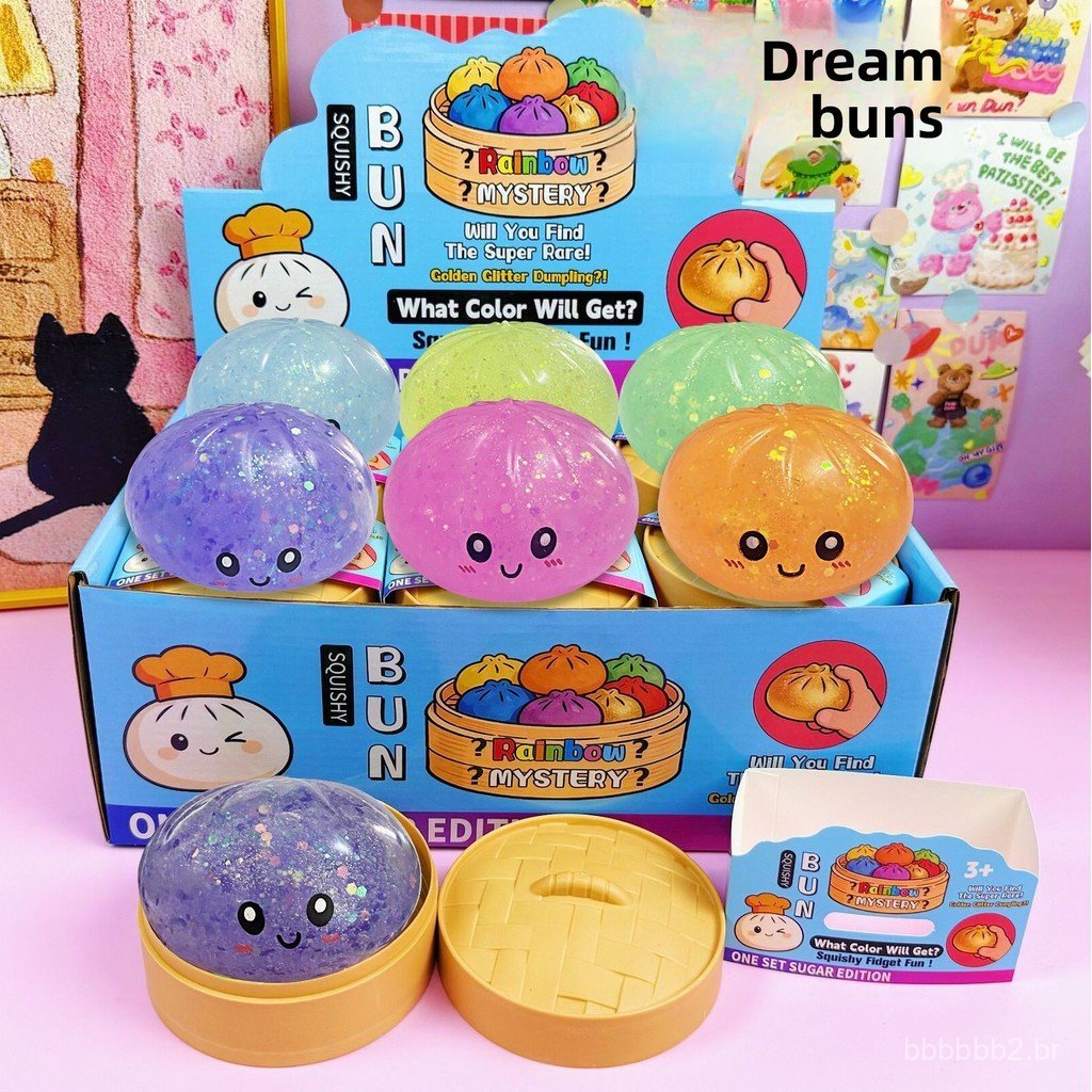 Brinquedo infantil para alívio do estresse, simulação macia de um xiao long bao, gadget para alívio do estresse, brinque