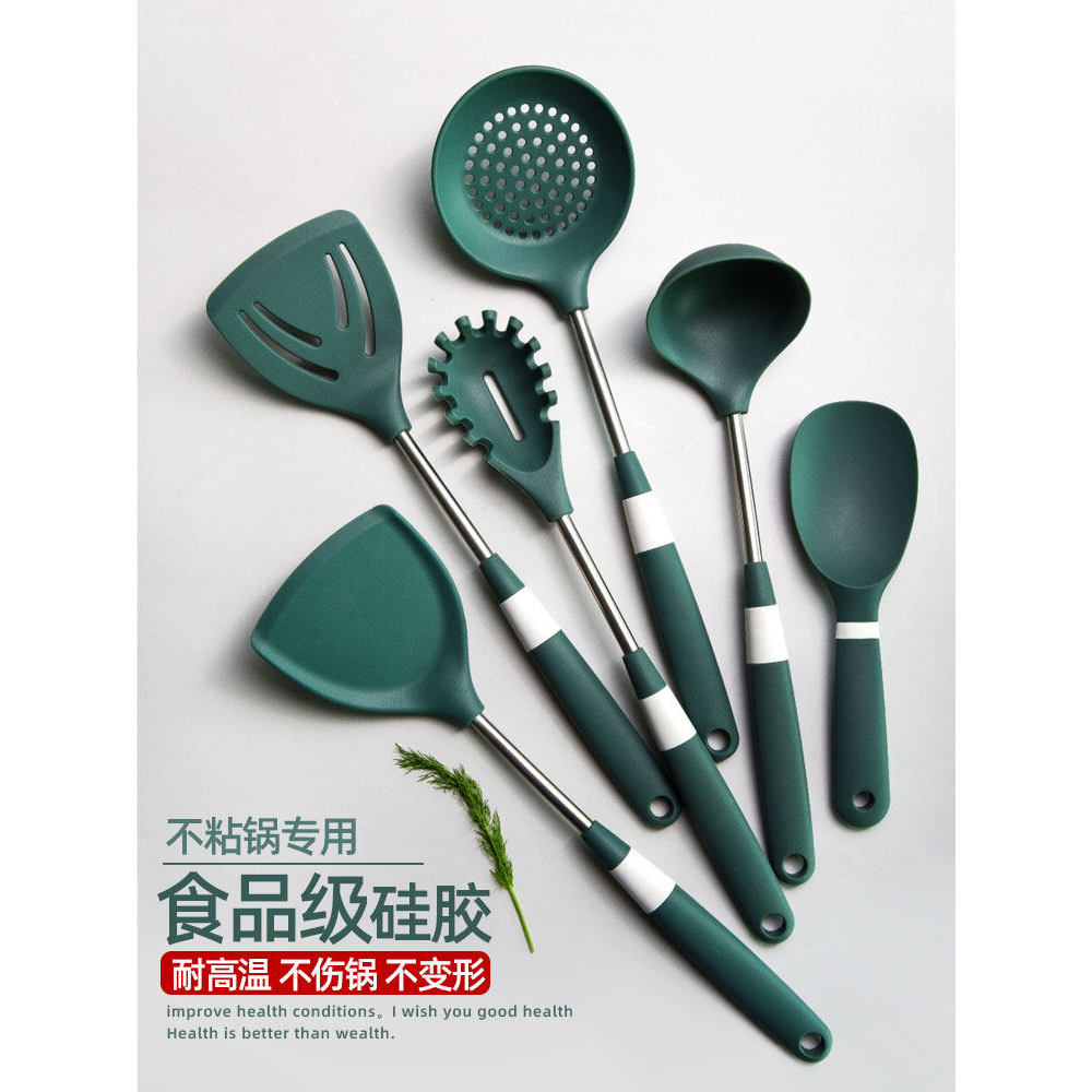Espátula de Silicone dedicada para panela antiaderente, conjunto completo de utensílios de cozinha domésticos, colher de