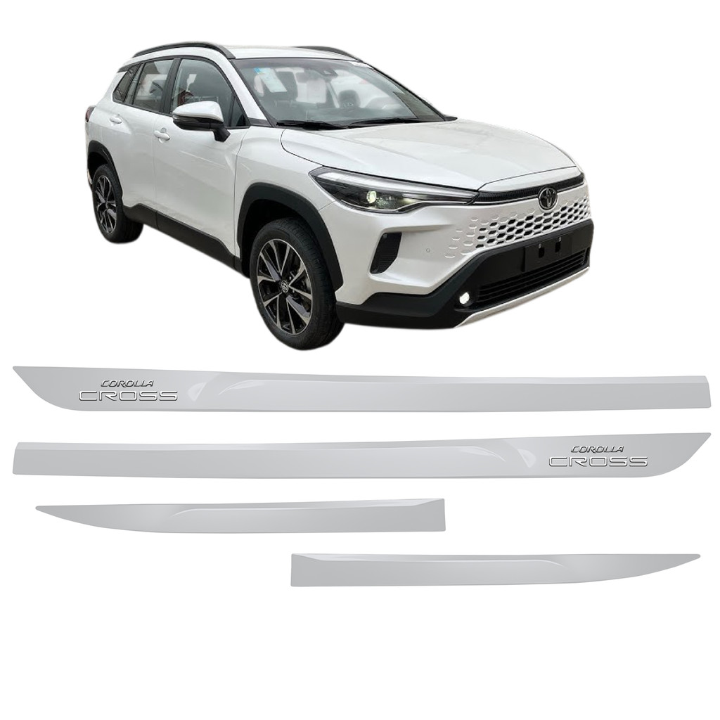 FRISO LATERAL BORRACHÃO COROLA CROSS 2021 A 2026 BRANCO LUNAR