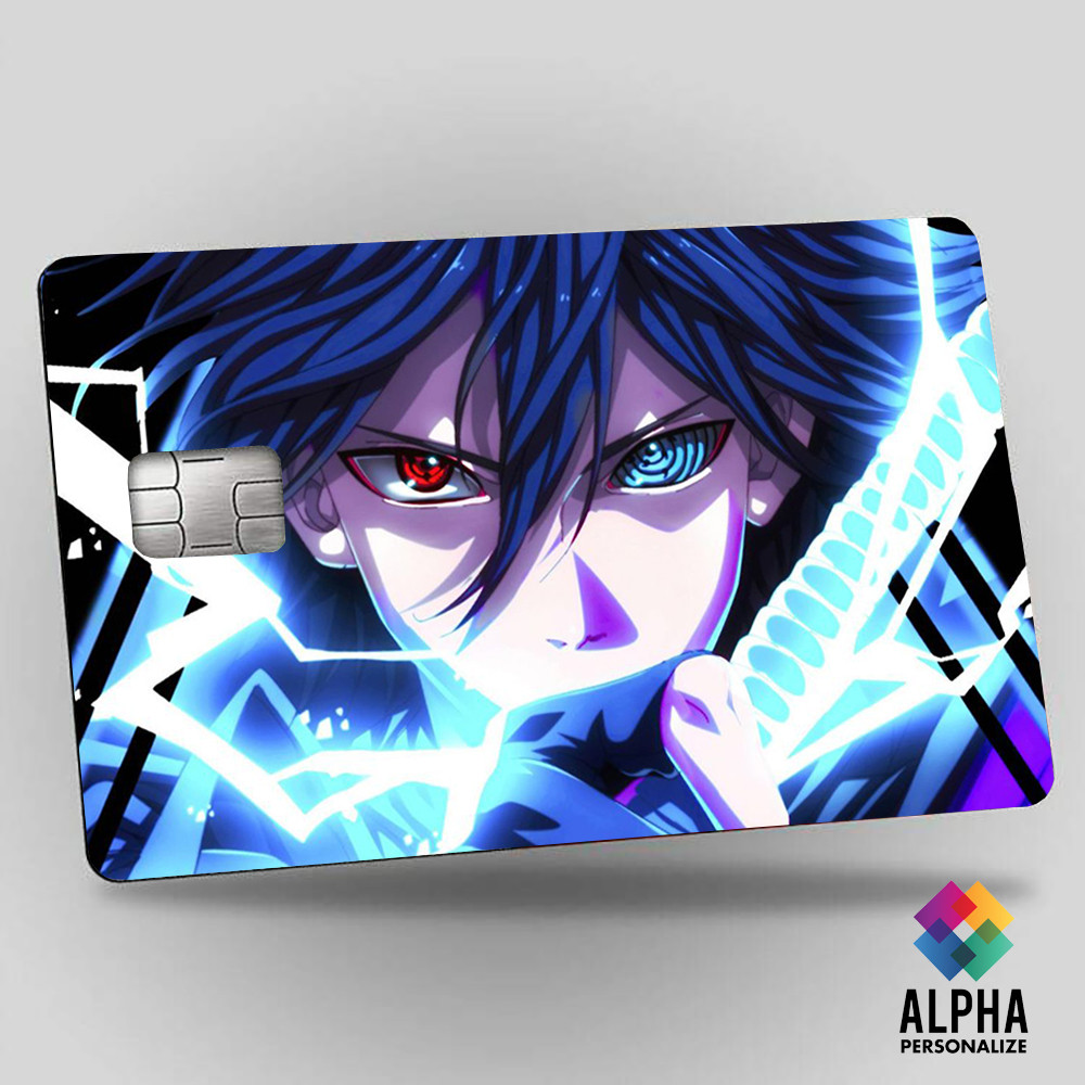 Adesivo para cartão de Credito Sasuke Uchiha Naruto Debito Cartã VR Alimentação Credito Proteção