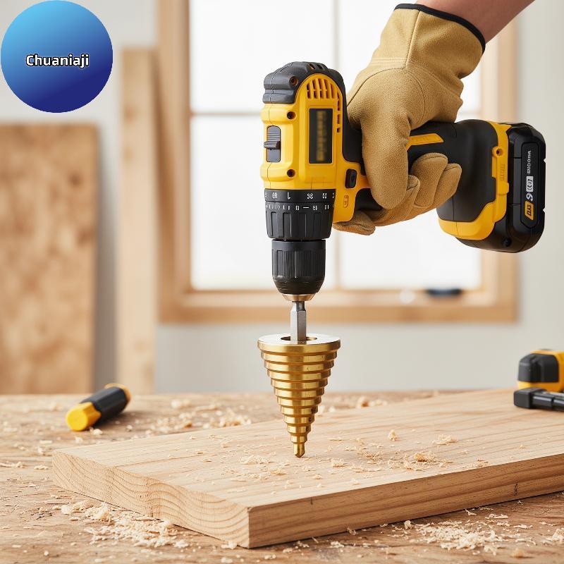 Chuaniaji Hexagonal Passo Broca Placa De Titânio Ouro Pagode Reamer Buraco Industrial Para Chapa Metálica Carpintaria DI