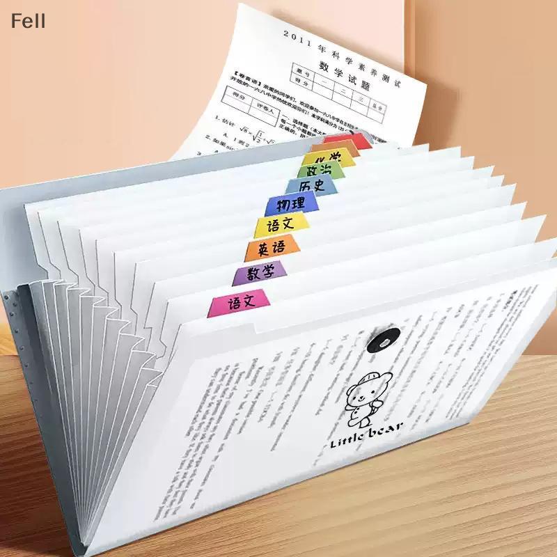 [Fel] Pasta De Arquivo De Inserção Transparente A4 Saco De Documentos Multi-Camada Expansível Holde Para Escola Escritór