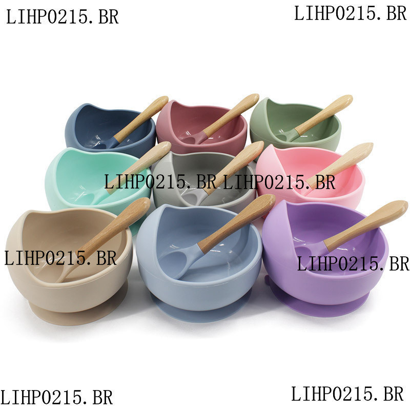 Talheres De Silicone Para Bebês , Tigela De Alimentação À Prova De Derramamento , Pratos Colher De Jantar Crianças , Ute