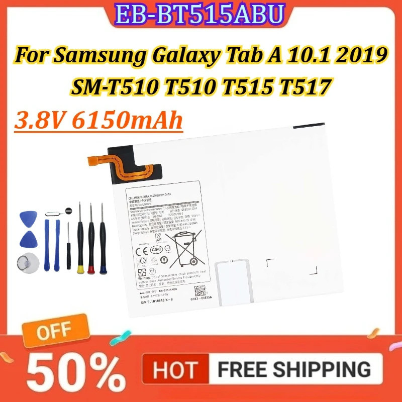 Nova Bateria 3.8V 6150mAh EB-BT515ABU Tablet Para Samsung Galaxy Tab A 10.1 2019 SM-T510 T510 T515 T517 + Ferramentas