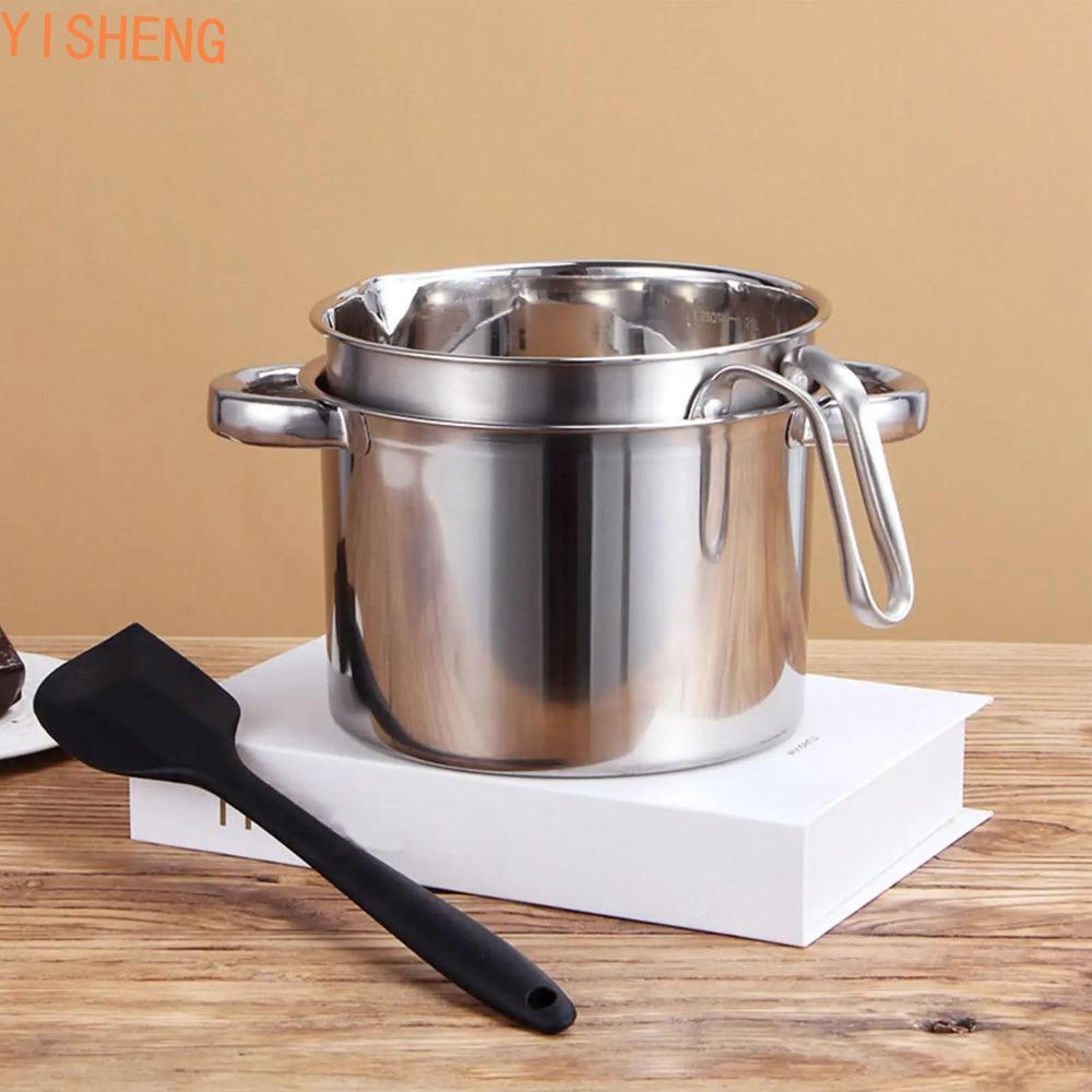 Conjunto De Pote Para Derreter Chocolate YISHENG , Com Escala 304 Panela De Caldeira Dupla De Aço Inoxidável , Resistent