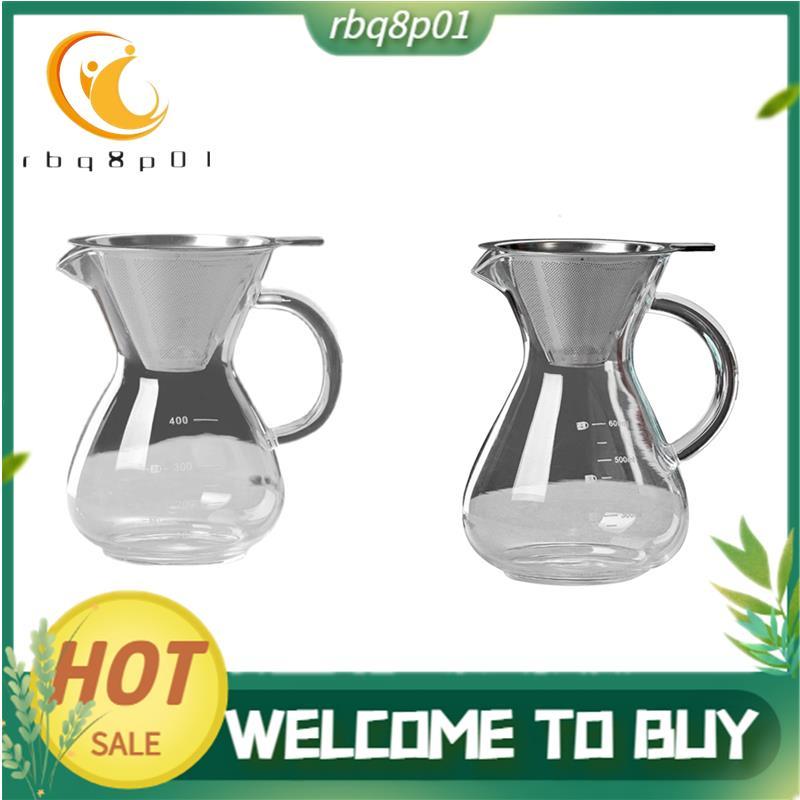 Cafeteira De Vidro Com Filtro , Resistente A Altas Temperaturas , Escala Graduada , Servidor De Café 400ml