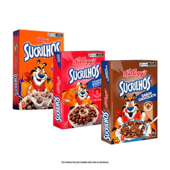 Combo Sucrilhos Chocolate 240g, Sucrilhos Power Pops e Sucrilhos Ovomaltine 200g