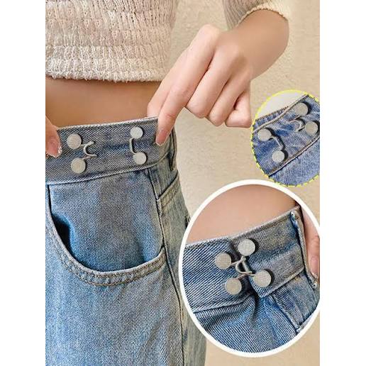 Botão  Ajustavel Cintura Estreita Pense Jeans Para Calça Clips Roupa Sem Costura Facil Ajuste Roupa