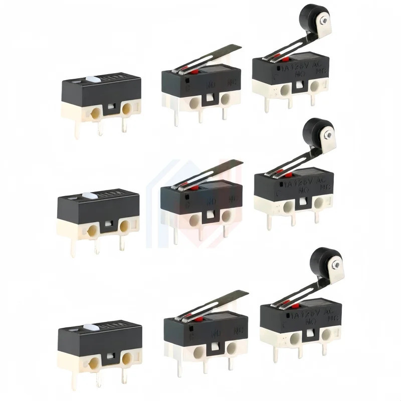 10 Peças Micro Interruptor de Fim de Curso Botão de Mouse Interruptor Táctil Sem Alça/ Com Alça/ Com Alça de Rolo Microi