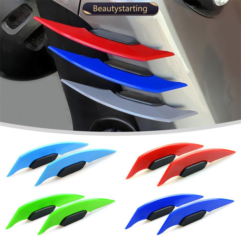 BEAUTYSTARTING 2 Peças Universal Motocicleta Winglet Aerodinâmico Spoiler Asa Com Adesivo De Decoração A5D7