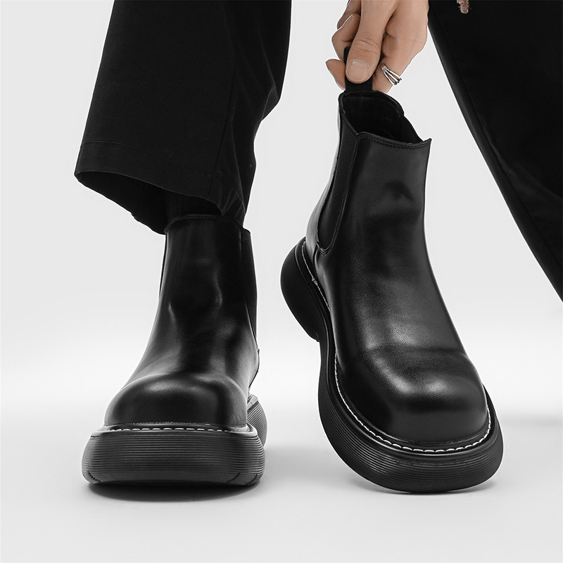 Botas masculinas estilo britânico Martin botas curtas masculinas sapatos da moda 2025 outono sapatos masculinos de sola
