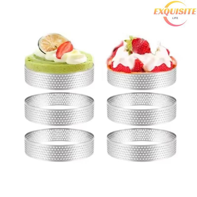 [EL-t] 5/6/7/8CM Clássico 304 Aço Inoxidável Mousse Anel Bolo Molde Com Furo Tart Inferior Torre Torta De Frutas Quiches