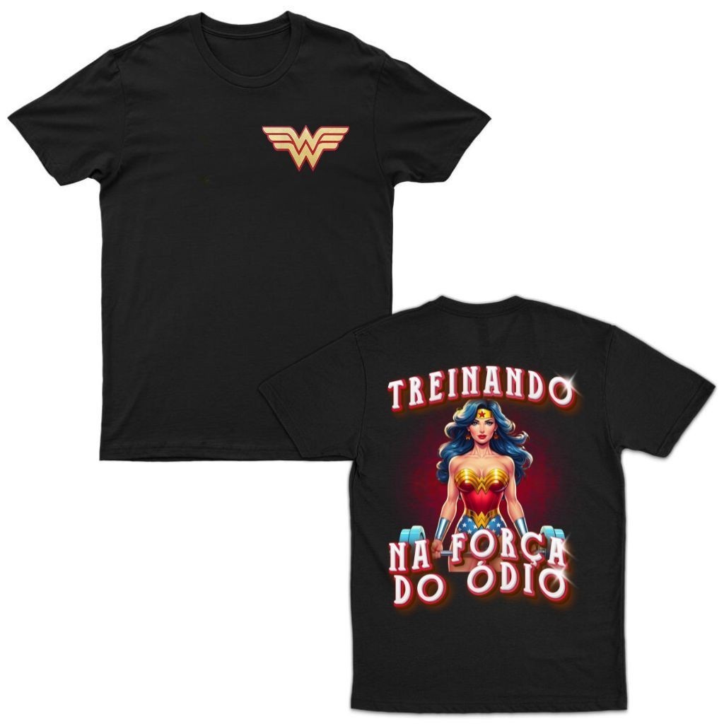 Camiseta Oversized Mulher Maravilha Camisa Feminina Academia Peso Treino Cross Blusão Premium