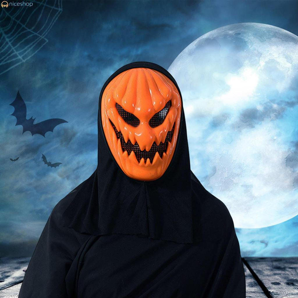 Máscara De Abóbora De Halloween Com Gaze Preta Fantasia De Cosplay Realista Para Suprimentos