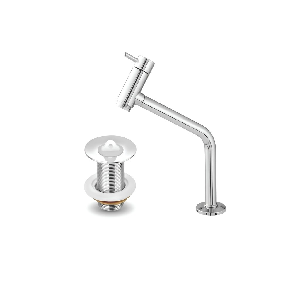 Kit Torneira Link para Cuba Bica Alta Abs Cromada +  Válvula 7/8 Abs Premium Cromada