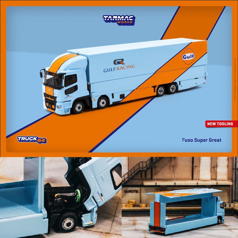Oferta especial Coleção Modelo Carro TarmacWorks1: 64 Mitsubishi FUSO FUSO Bay Pintura Liga Modelo Transporter