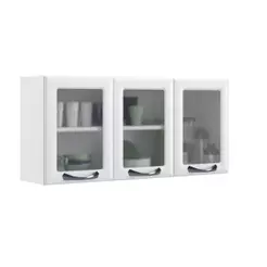Aéreo de Cozinha Branco 3 Portas com Vidro - New Premium