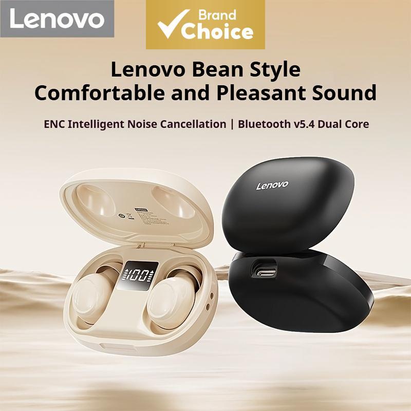 Fones de ouvido Lenovo Mini Bean Style, sem fio, Bluetooth 5.4, cancelamento de ruído ENC, TWS, display LED, HiFi