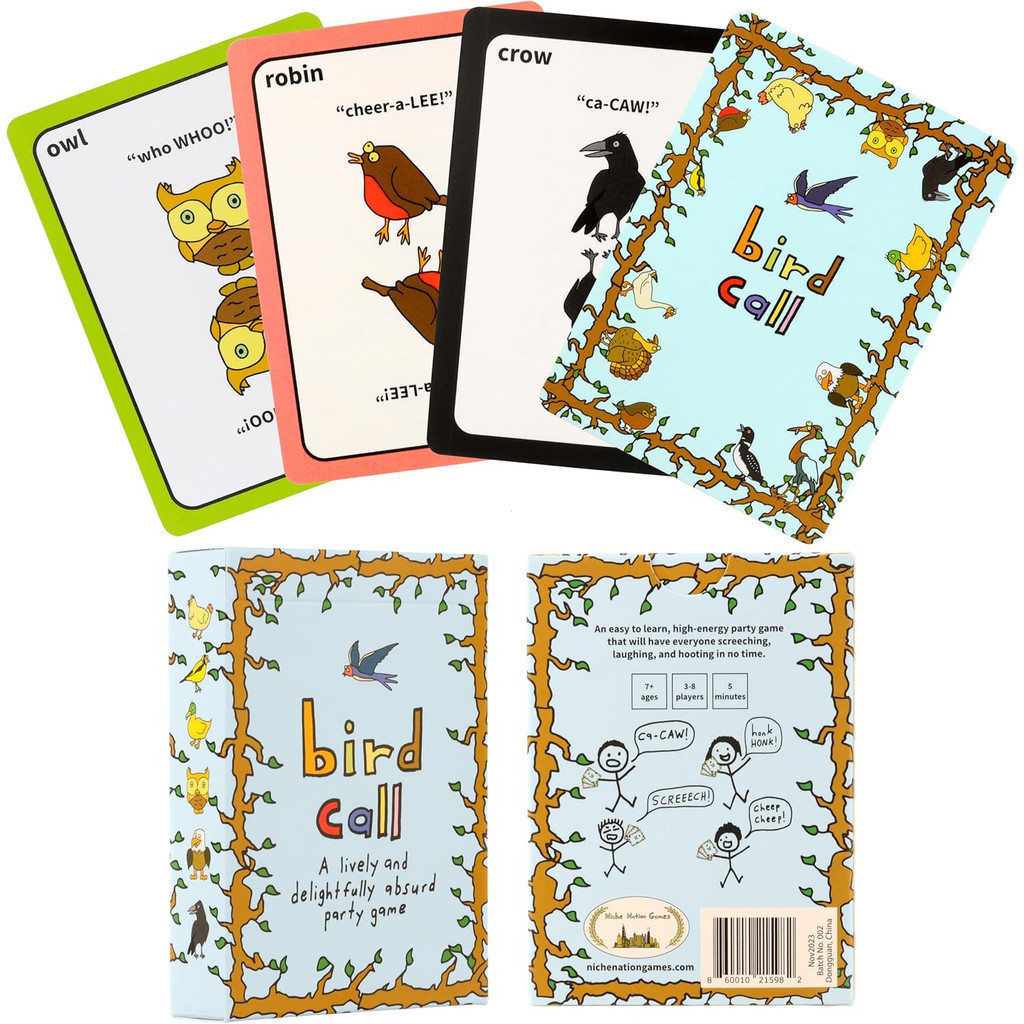 Bird Call - A Lively and Delightfully Absurd 5-Minute Party Game - High Energy Card Game - Bird Gifts