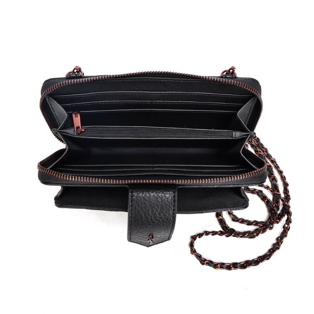 Bolsa Carteira Preta Santa Lolla Alça Corrente Transversal em Oferta na Shopee