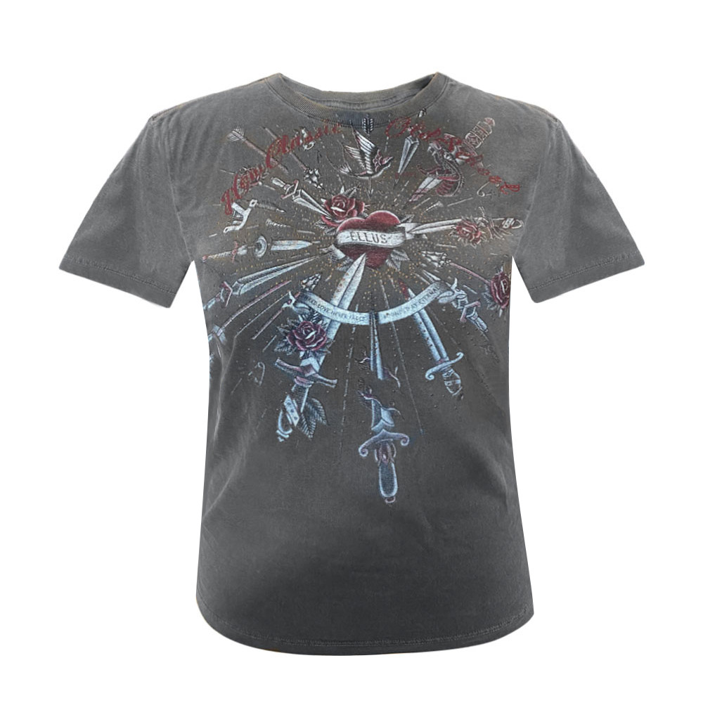 Camiseta Masculina Ellus Knifes &amp; Heart Cinza