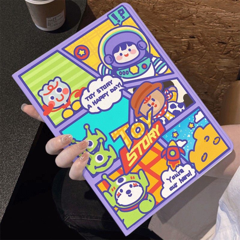 Capa Capinha Silicone Flip Toy story para Tablet iPad Mini Air Pro 10.5 10.9 12.9 pol 8 9 geracāo Case Slot para Cane