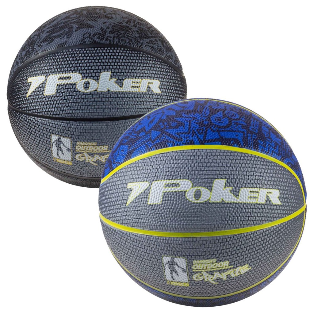 Bola de Basquete Grafite N°7 OFICIAL Poker - Para Basquete de RUA em quadra externa e areas abertas