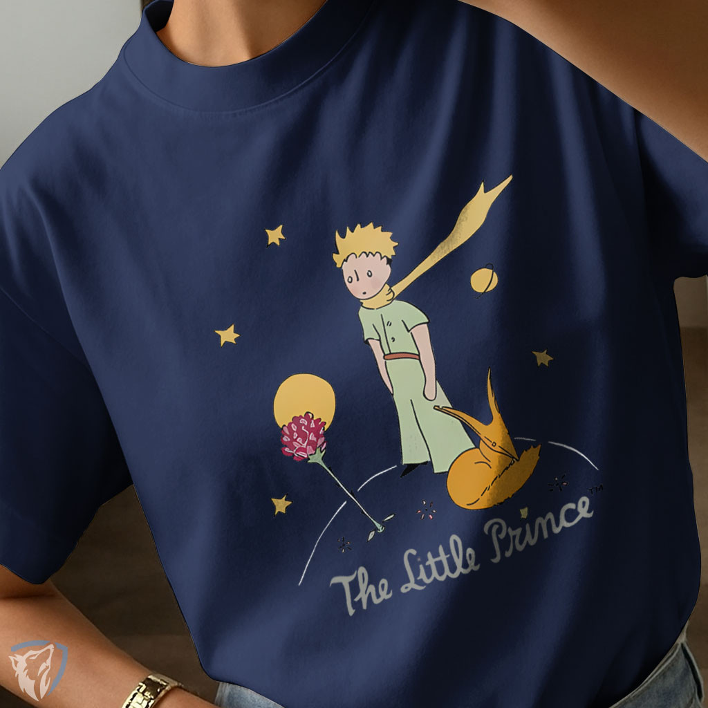 Camiseta The Little Prince | Estampa Literária com Raposa e Rosa em Oferta na Shopee